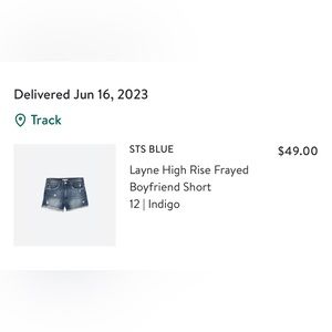 STS Blue Layne High Rise Frayed Boyfriend Shorts-Size 12